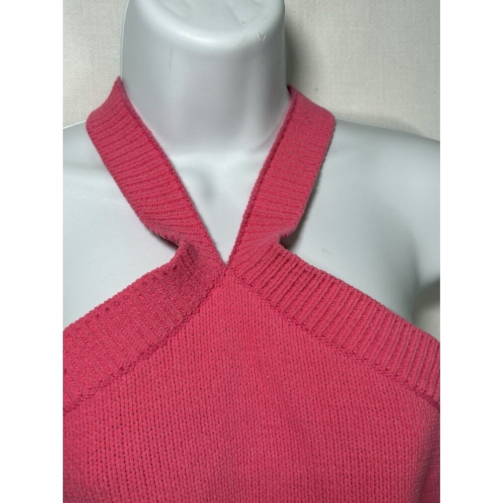 ZARA Bandeau Crochet Halter Crop Top Boho Barbie Pink Festival‎ Summer Small - Picture 3 of 11